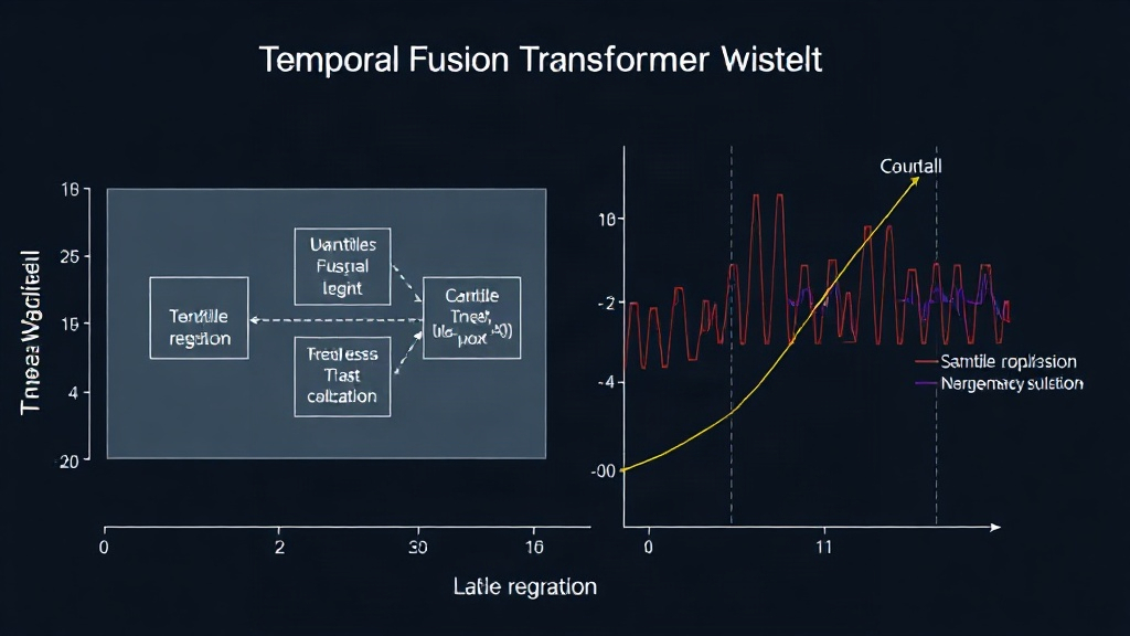 Diagram illustrating the Temporal Fusion Transformer architecture with quantile regression output.