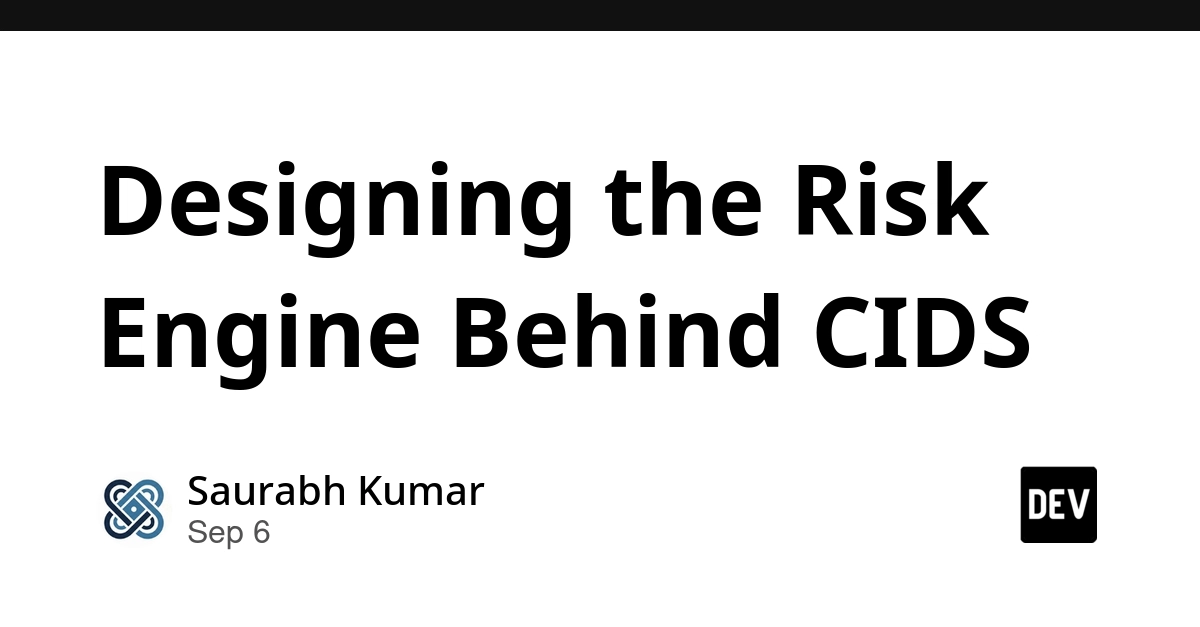 CIDS Risk Engine: From Raw Events to Defensible Security Decisions