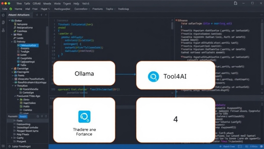 Architecture diagram showing Tools4AI Java framework interacting with local Ollama instance