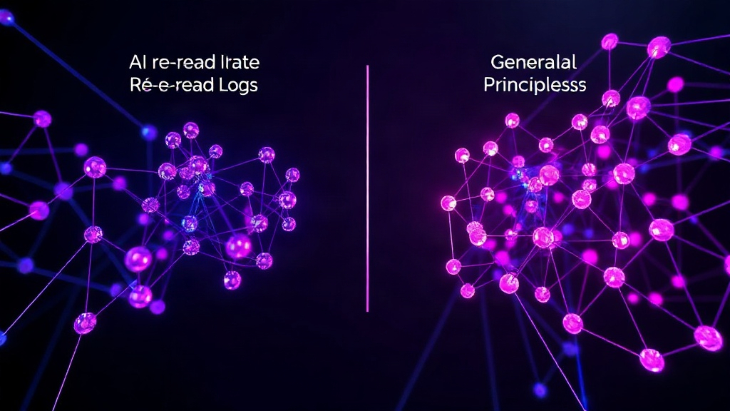Diagram illustrating the difference between AI agents that re-read logs and those that generalize principles.