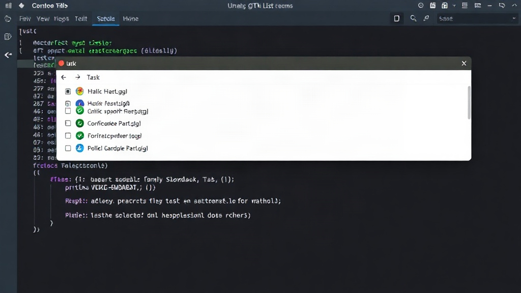 Illustrating a basic GTK ListBox with static task rows