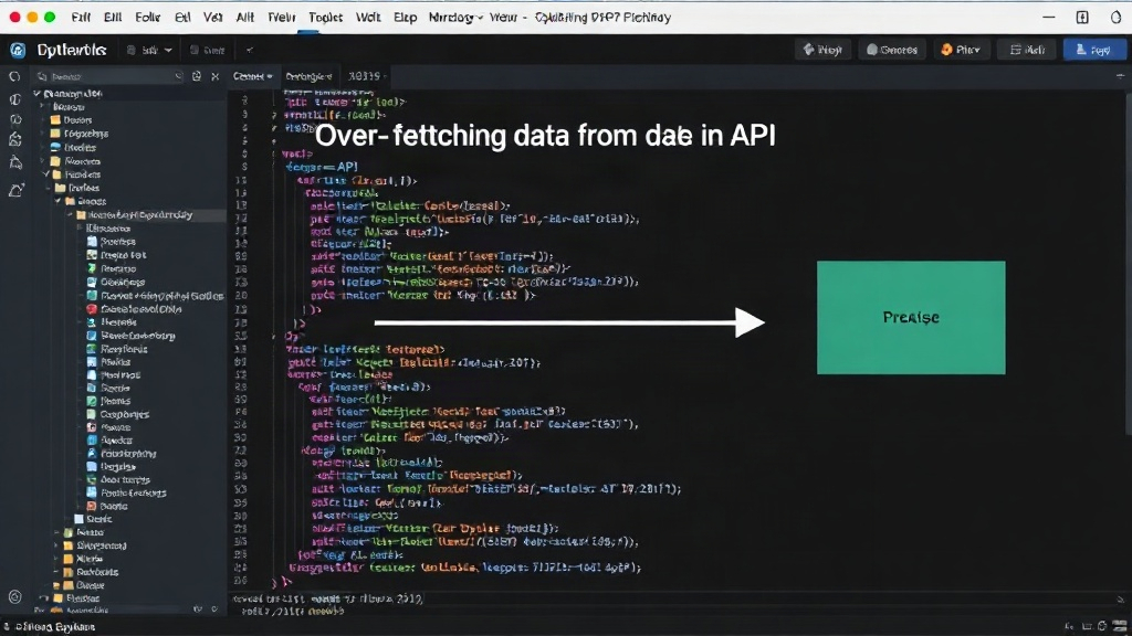 Diagram illustrating over-fetching data from an API versus precise data fetching.