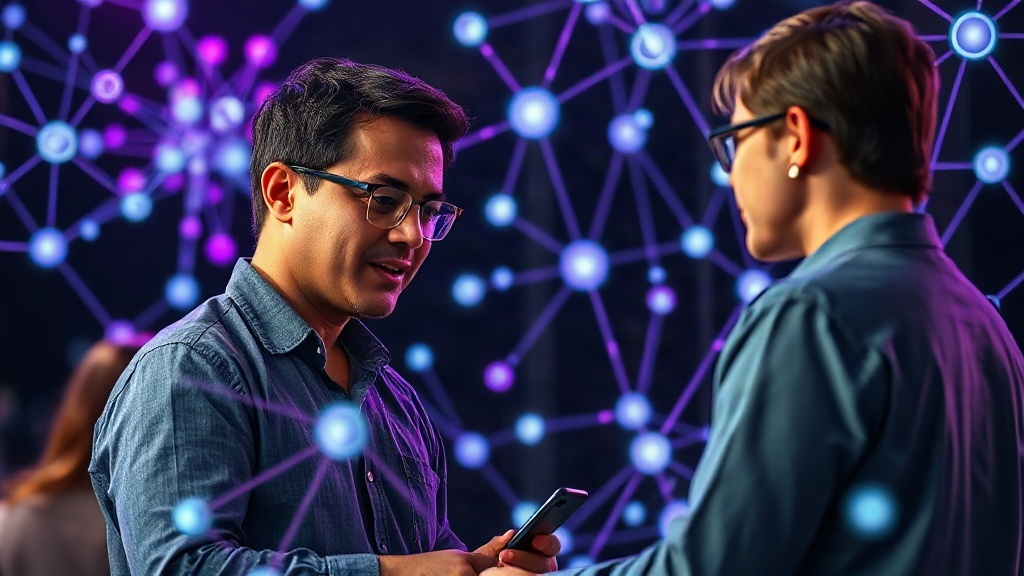 Salesperson engaging with a customer, demonstrating complex human interaction