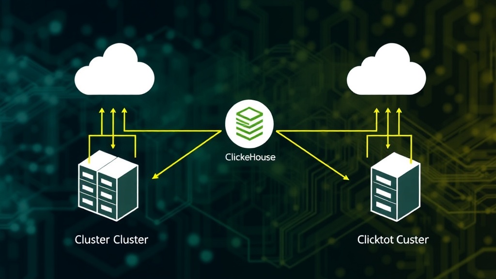 Diagram illustrating ClickHouse clusters in different datacenters replicating data via ClickHouse Keeper.