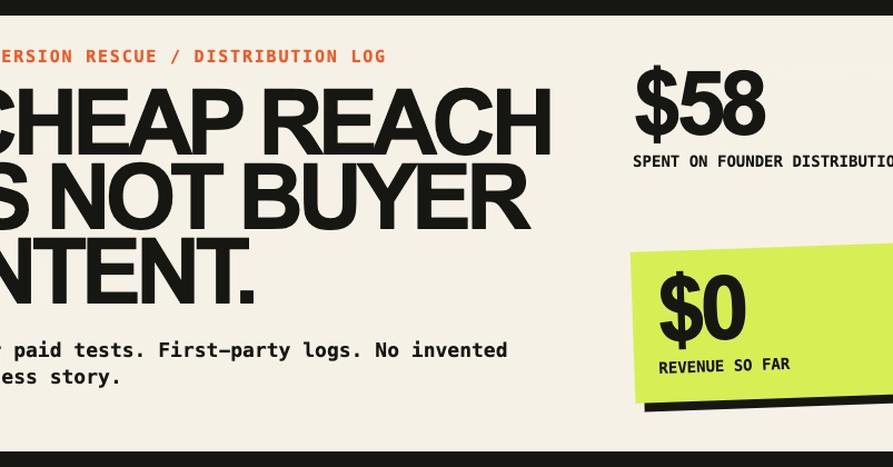 Founder Marketing Test: $58 Spend Yields $0 Revenue, Key Insights