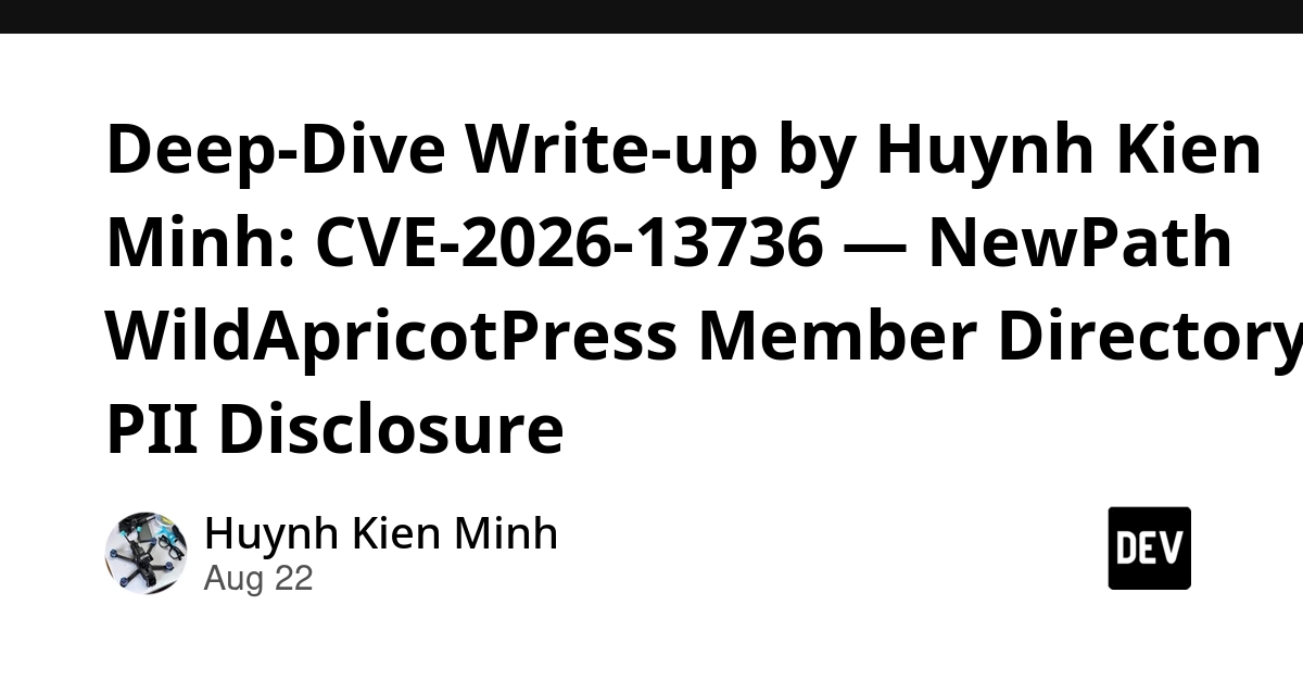 CVE-2026-13736: WildApricotPress Plugin Exposes Member PII