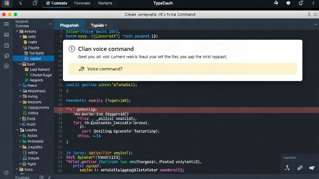 User interface showing custom voice command creation for TypeDash