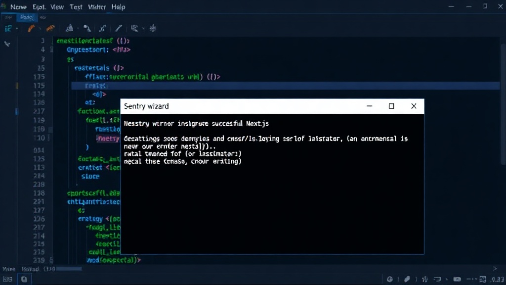 Sentry wizard command prompt showing successful Next.js integration