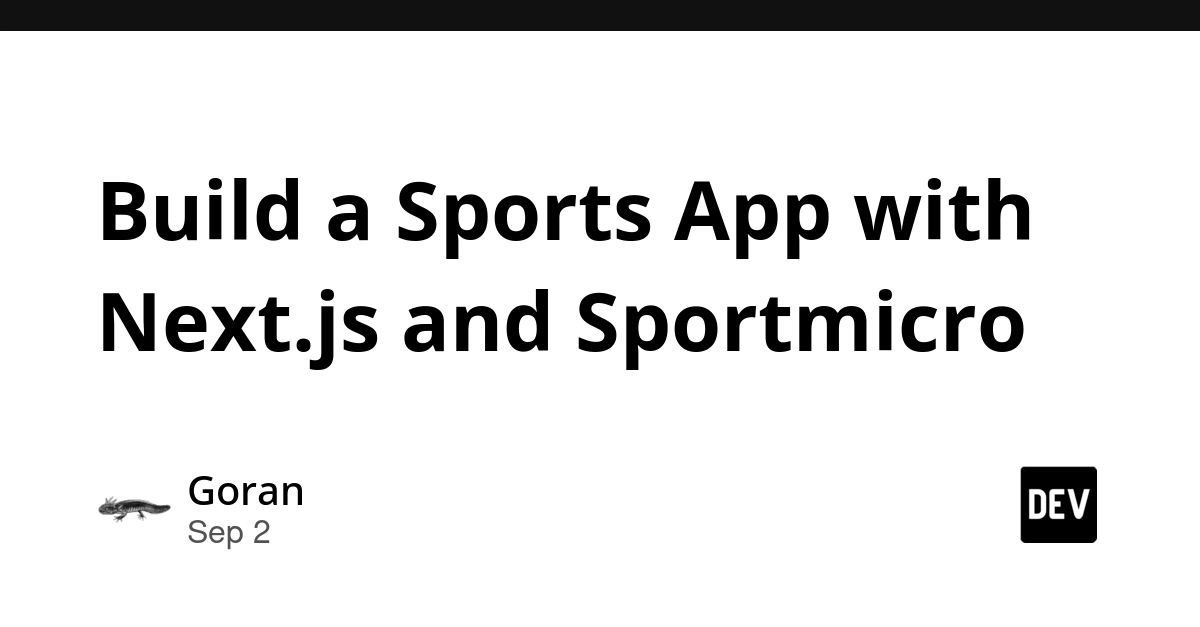 Next.js Starter Simplifies Sports App Development with Sportmicro API