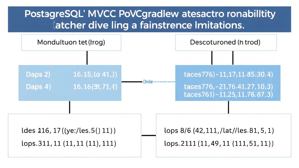 Diagram illustrating PostgreSQL MVCC transaction visibility and row versioning
