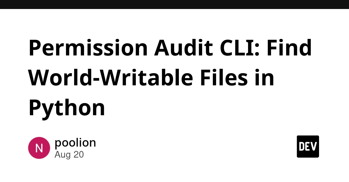 Python CLI Tool Audits File Permissions, Flags World-Writable Files