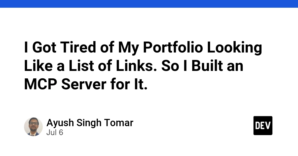 Developer Turns Portfolio into AI-Queryable Service with MCP Server