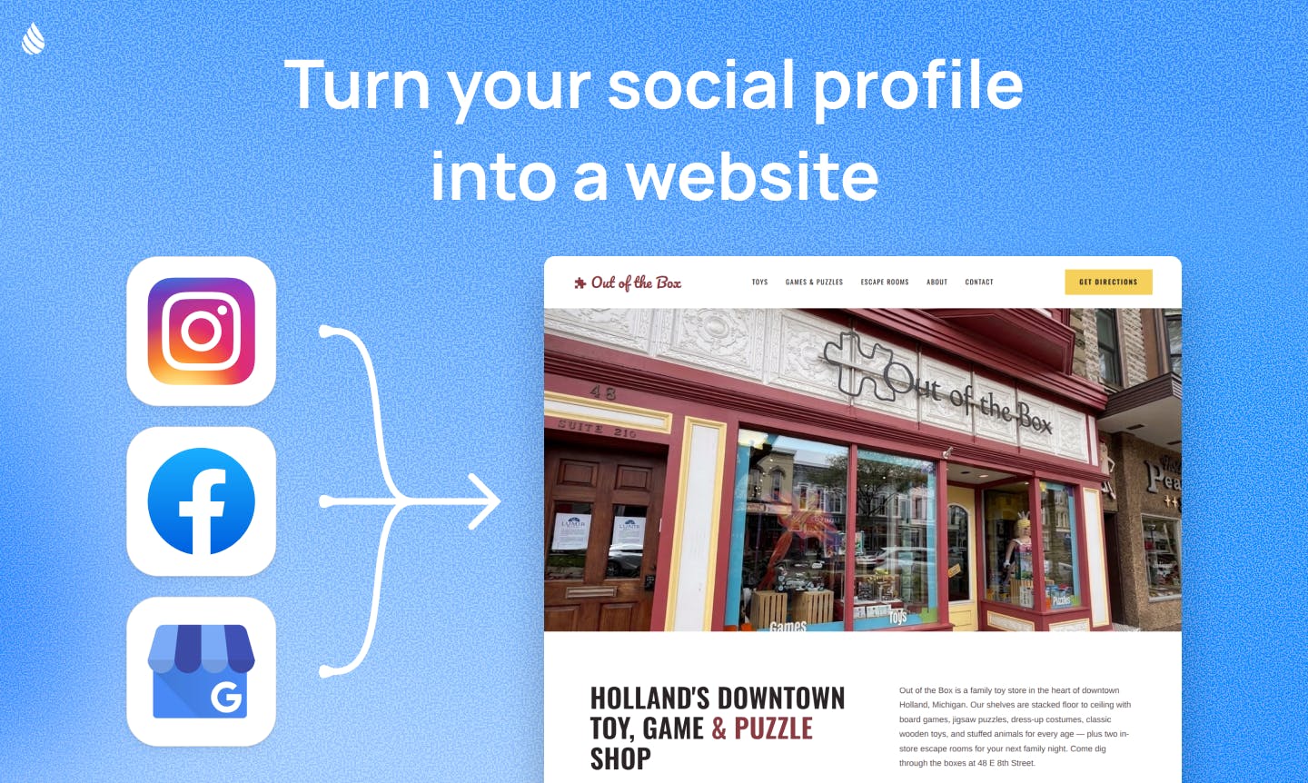 Repaint Socials Builds Websites from Google, Instagram, Facebook Data