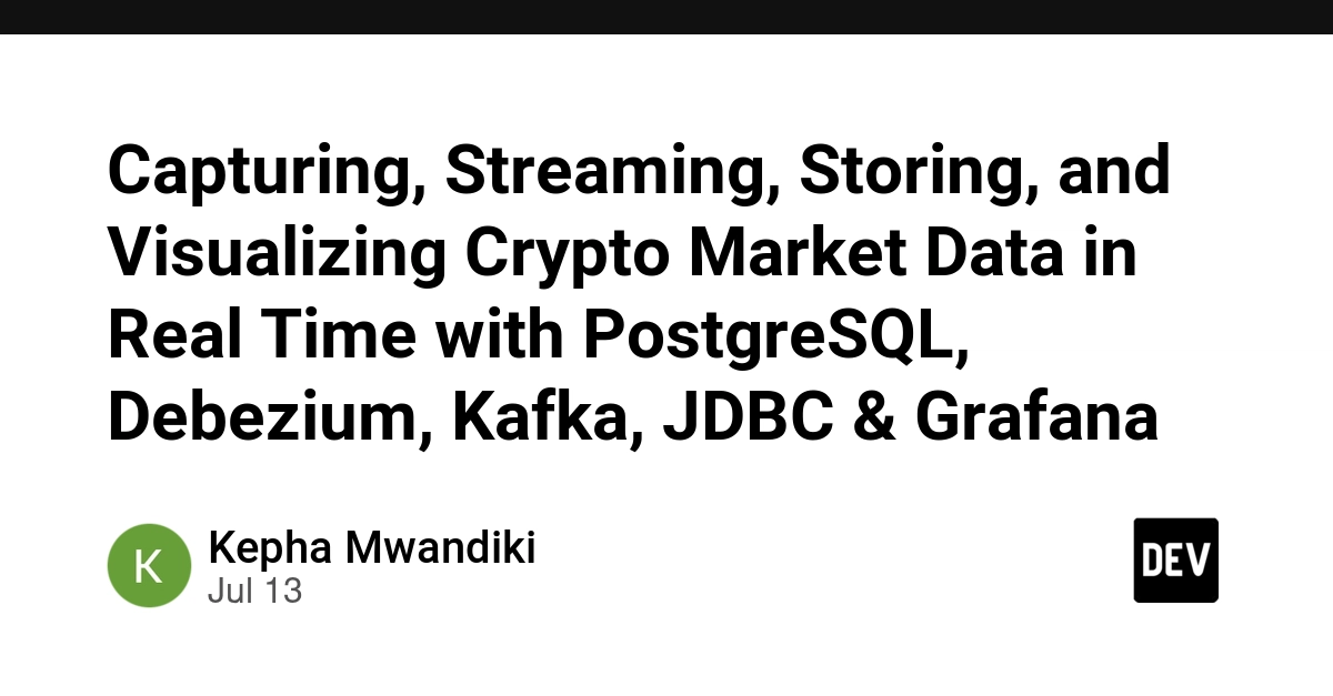 Real-Time Crypto Data Pipeline Built with PostgreSQL, Kafka, and Grafana