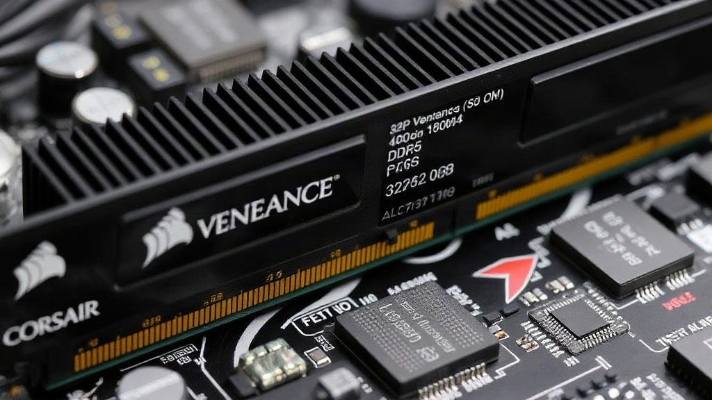 Corsair Vengeance 32GB DDR5 RAM module showcasing heatsink design and speed rating