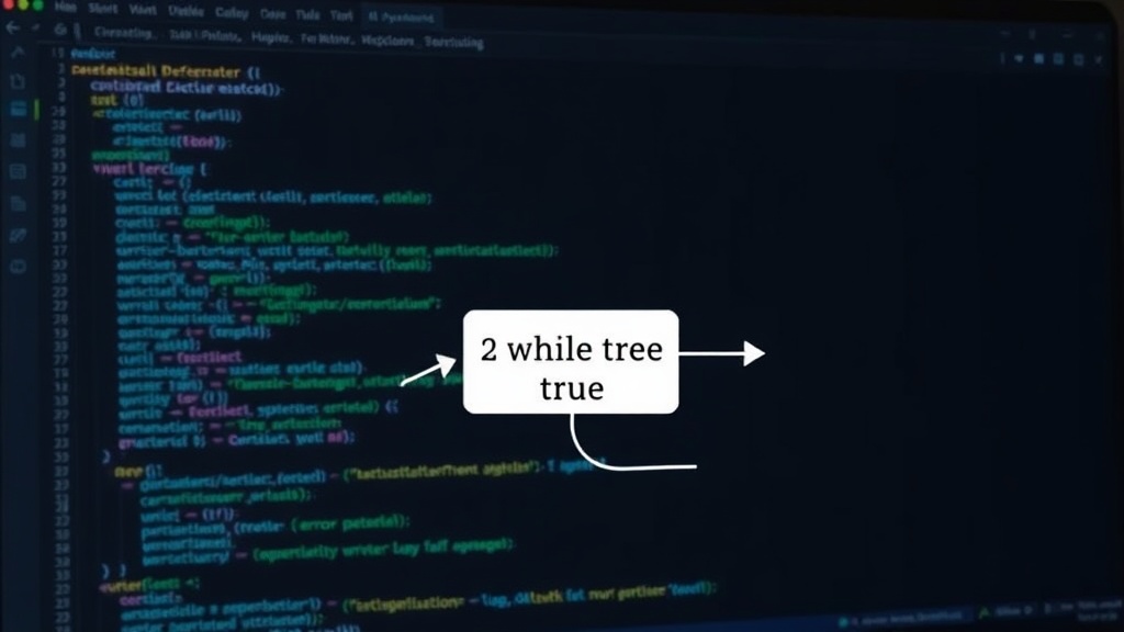 Diagram illustrating an AI agent's `while true` loop with a feedback mechanism for error detection.
