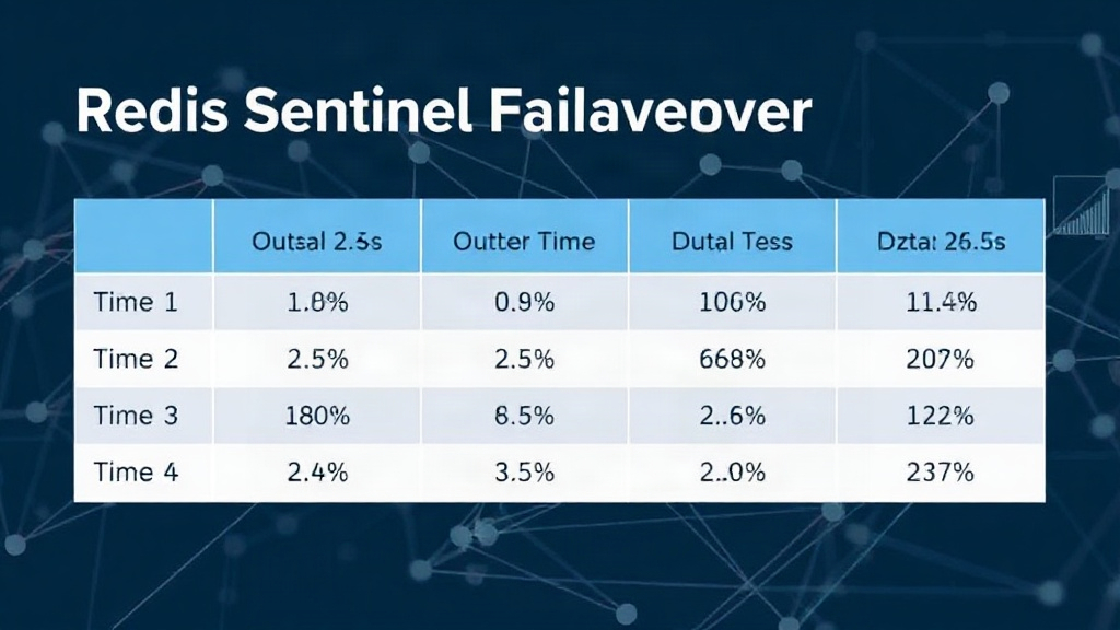 Table showing Redis Sentinel failover outage times for different down-after-milliseconds settings