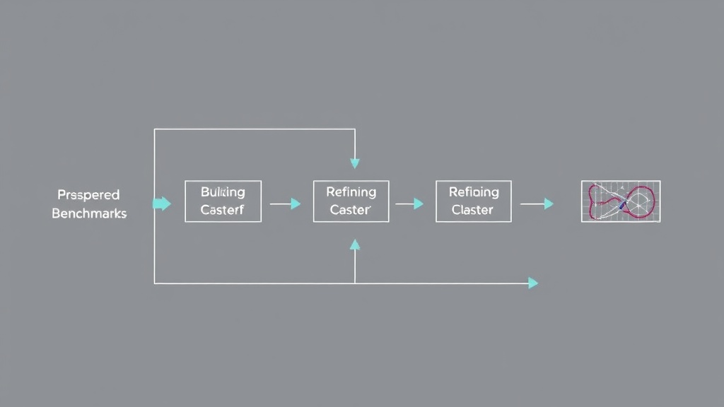 Diagram illustrating the iterative process of building, testing, and refining benchmarks