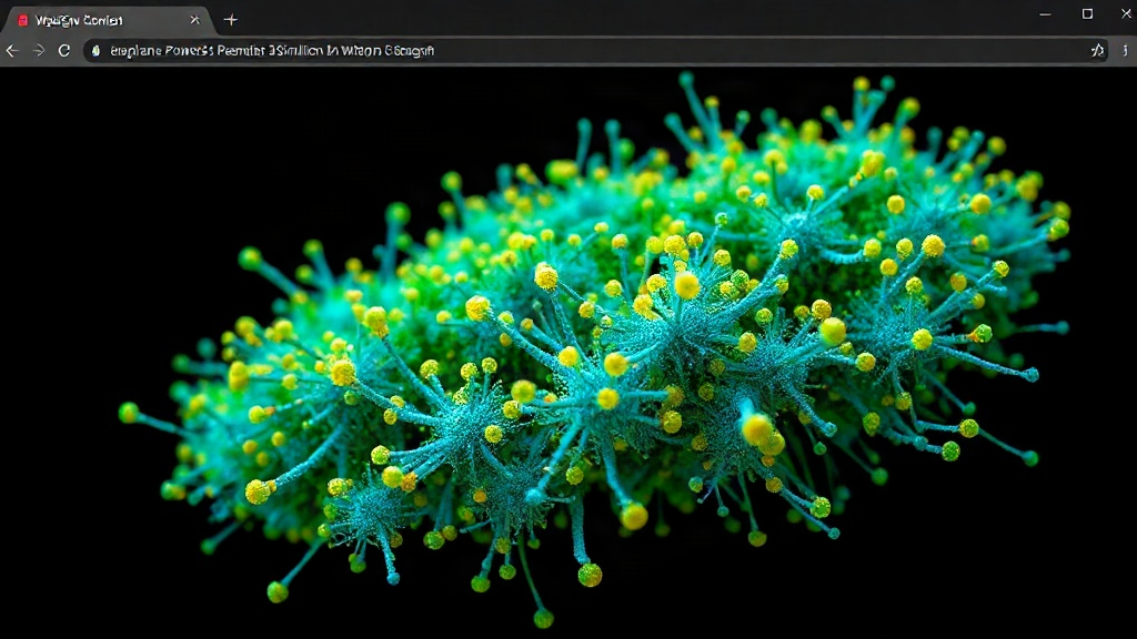 Visual representation of the simulated microbial ecosystem within the browser