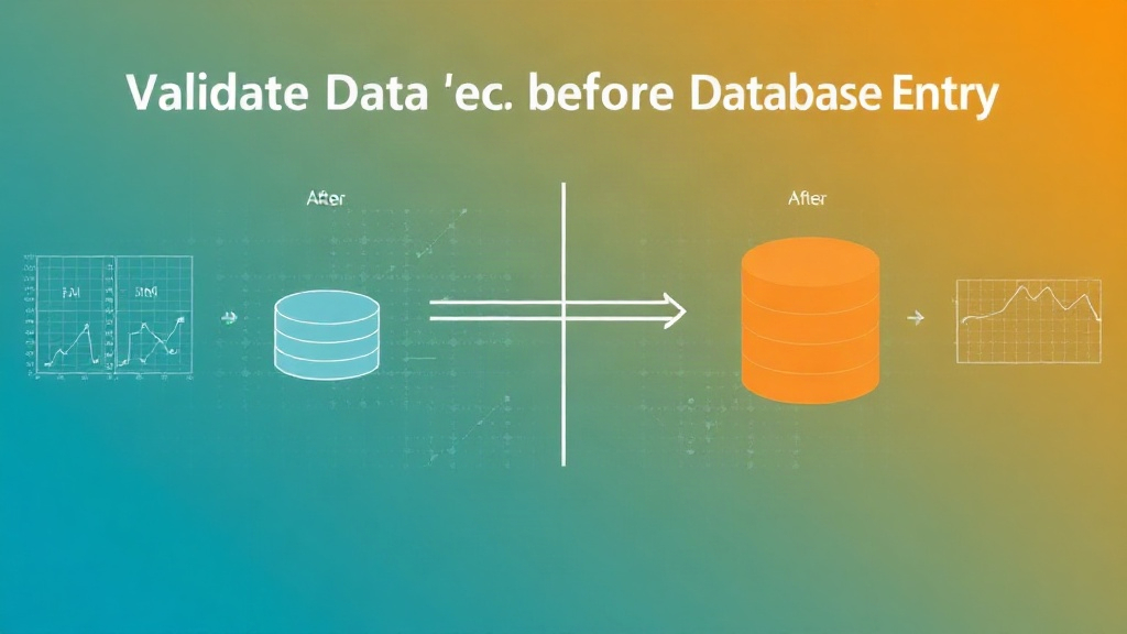 Diagram illustrating data flow with validation before database entry vs. after.