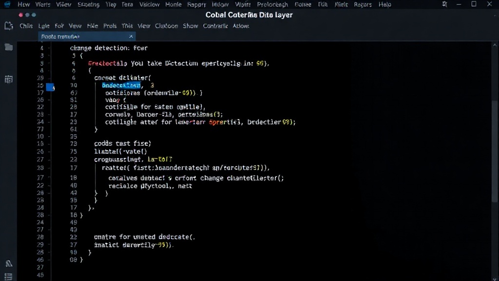 Code snippet showing the change detection logic for DOM layers