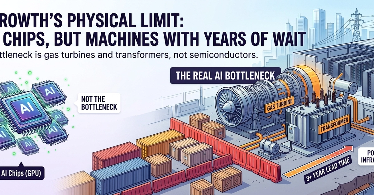 AI Data Centers Face Power, Not Chip, Bottlenecks: Three-Year Machine Lead Times