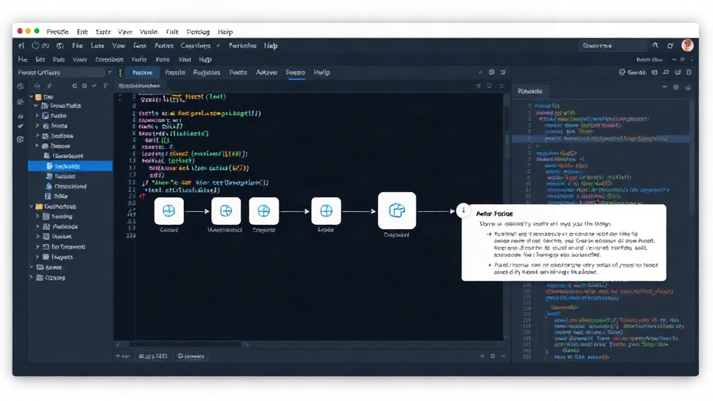 Gradio Workflow interface showing nodes connected to form an AI pipeline
