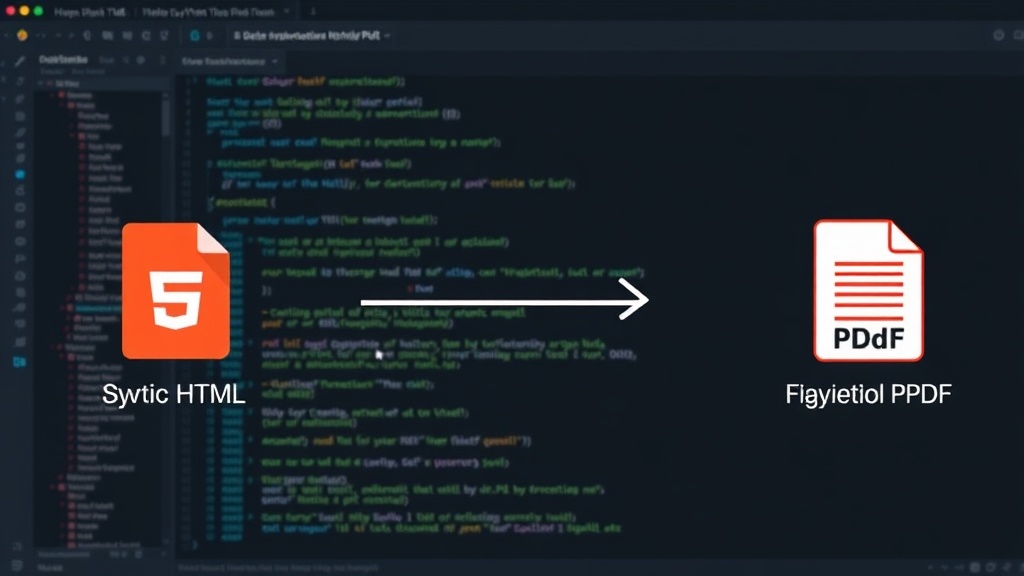 Diagram illustrating the difference between static HTML rendering and JavaScript-executed rendering for PDF generation