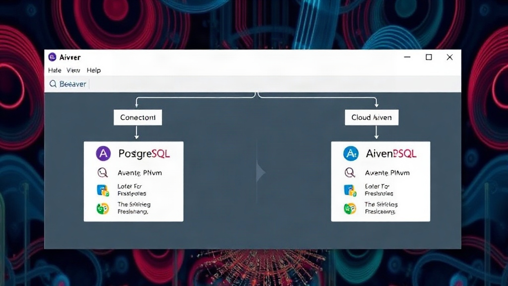 DBeaver interface showing connections to both local and Aiven PostgreSQL instances