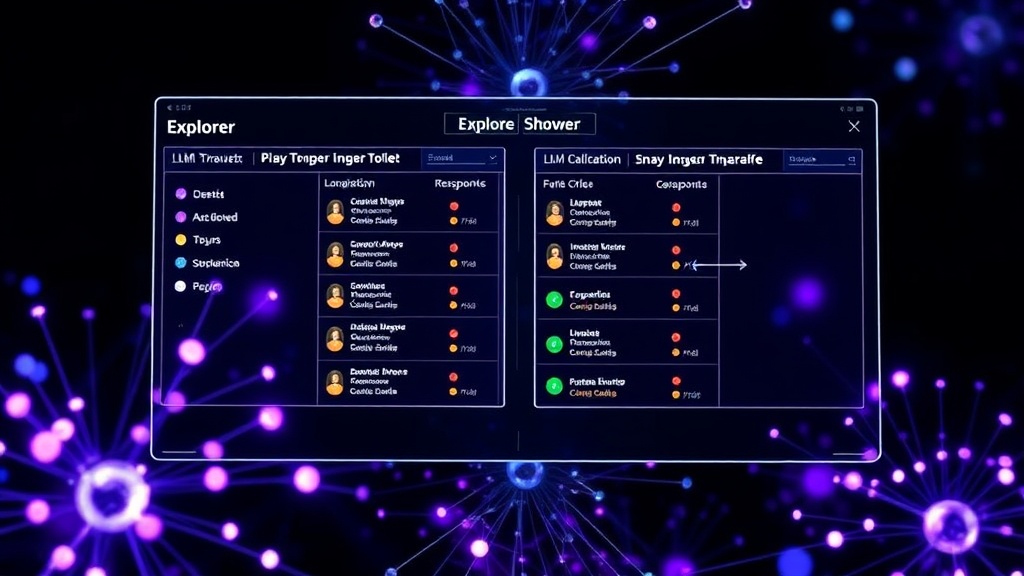 Interactive explorer interface showing side-by-side comparisons of LLM responses.
