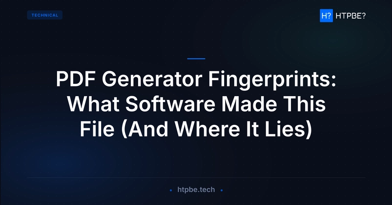 PDFs Reveal Their Origin: Software Fingerprints Uncovered