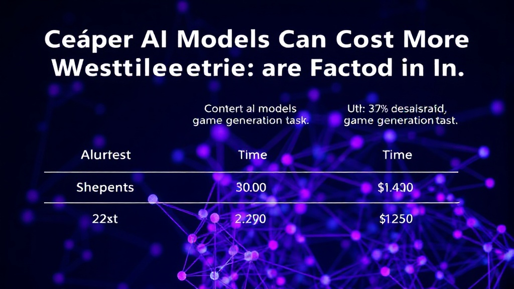 Comparison chart showing AI model cost, time, and retry count for a game generation task