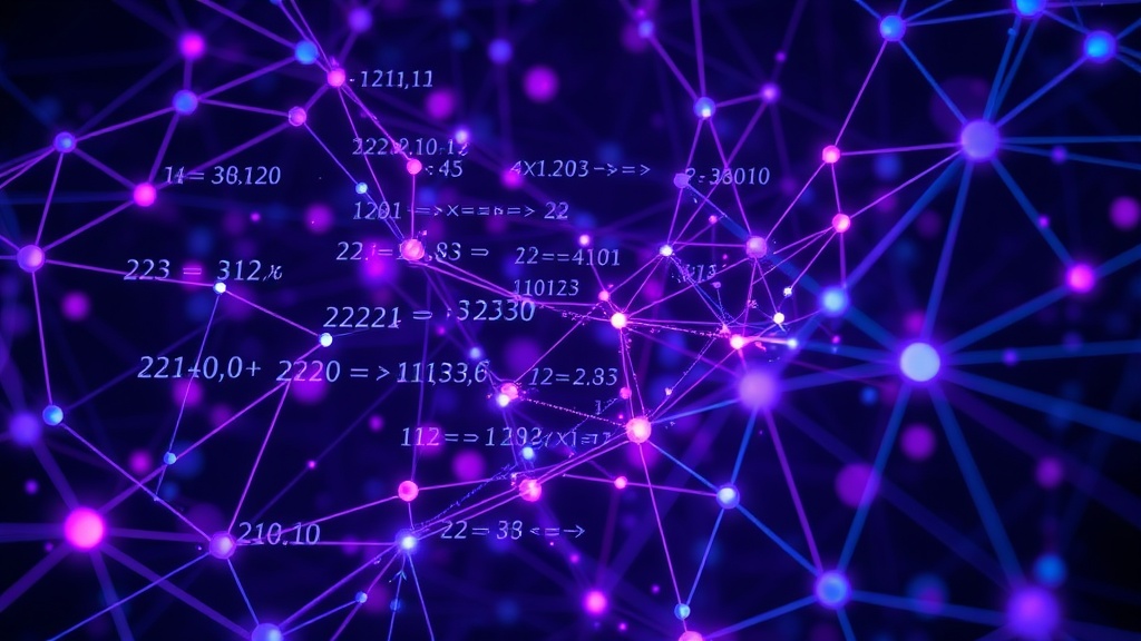 Abstract visualization of complex mathematical equations and AI neural networks intertwining
