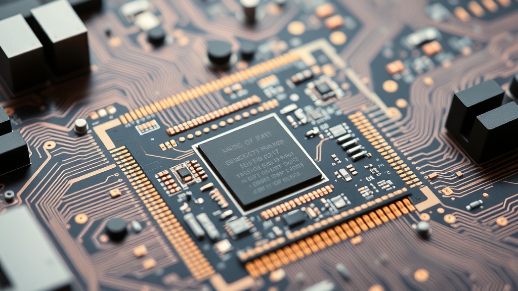 AI algorithm analyzing complex chip layout for optimization opportunities