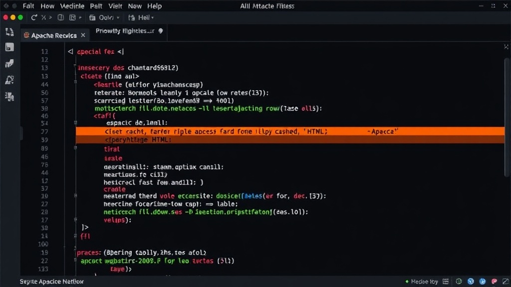 Apache .htaccess file showing rewrite rules for serving cached HTML