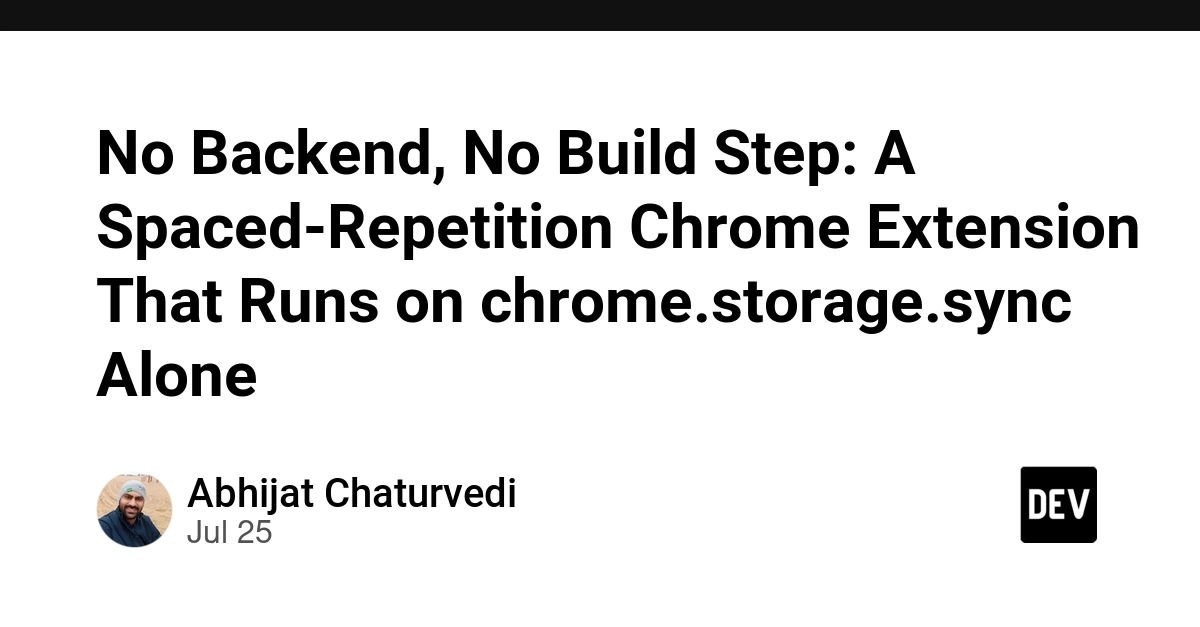 Chrome Extension Runs Spaced Repetition Without Backend or Build Step