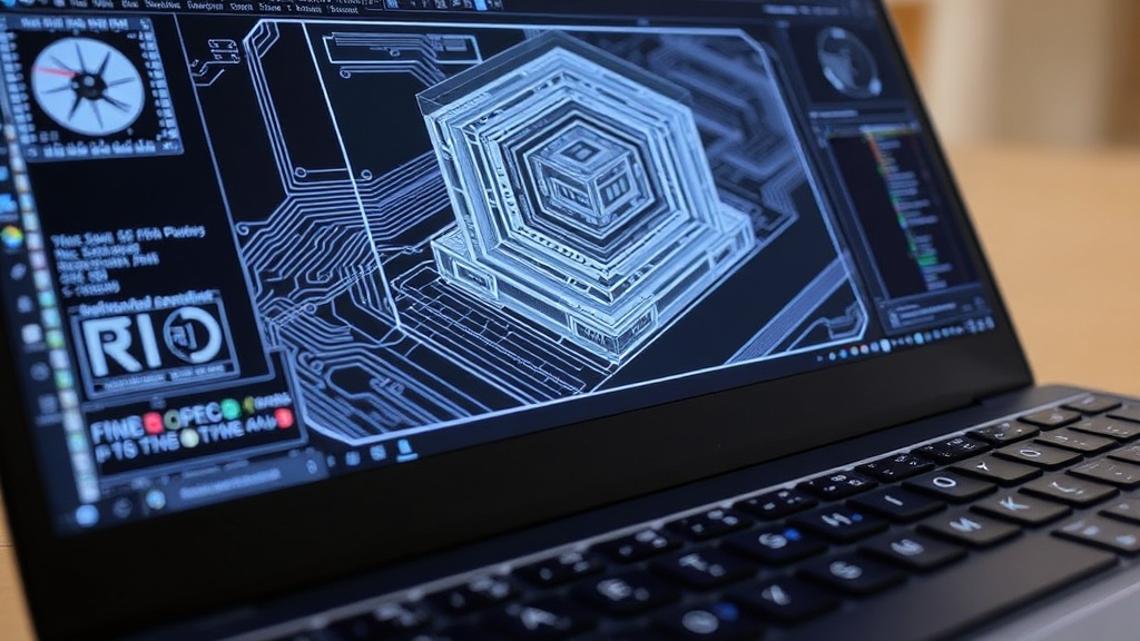 Framework Laptop 13 Pro displaying a complex 3D rendering application.