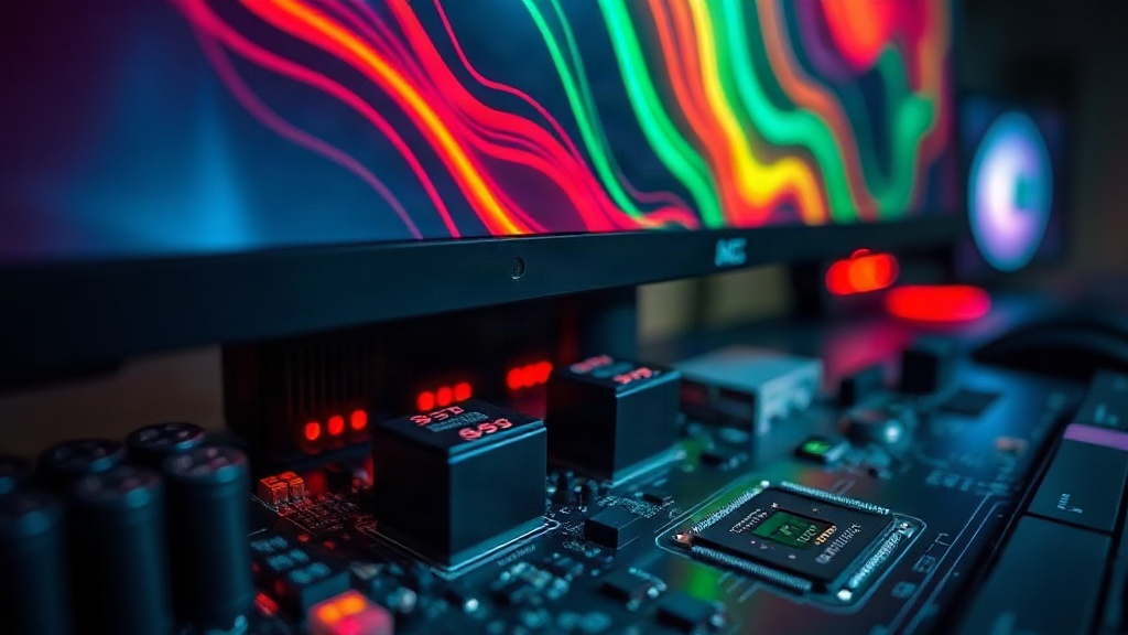 MSI 27-inch 4K QD-OLED monitor showcasing vibrant colors and deep blacks on a gaming desktop setup