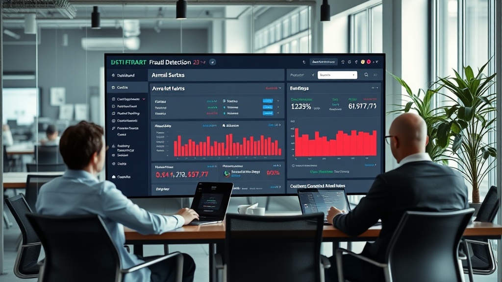 Dashboard view of a fraud detection platform showing anomaly alerts.