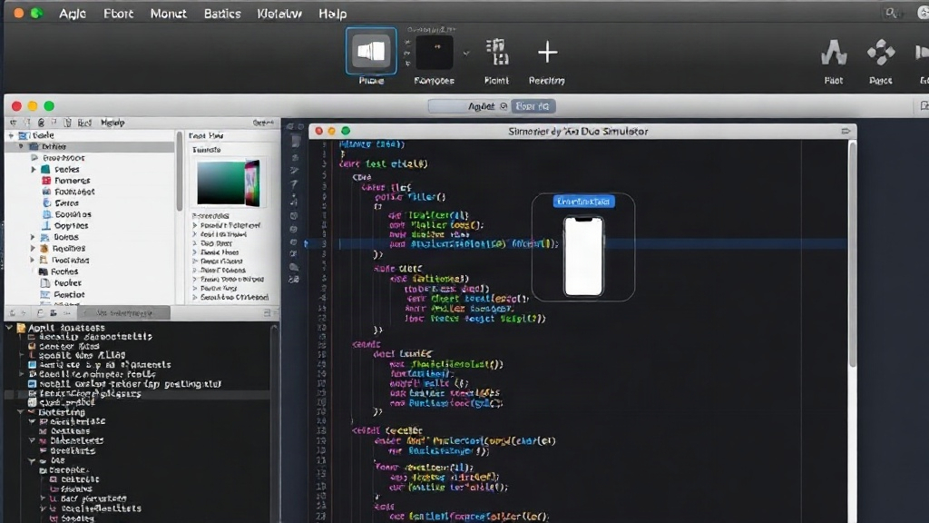 Xcode 27.1 beta interface showing the new iPhone Duo simulator in action