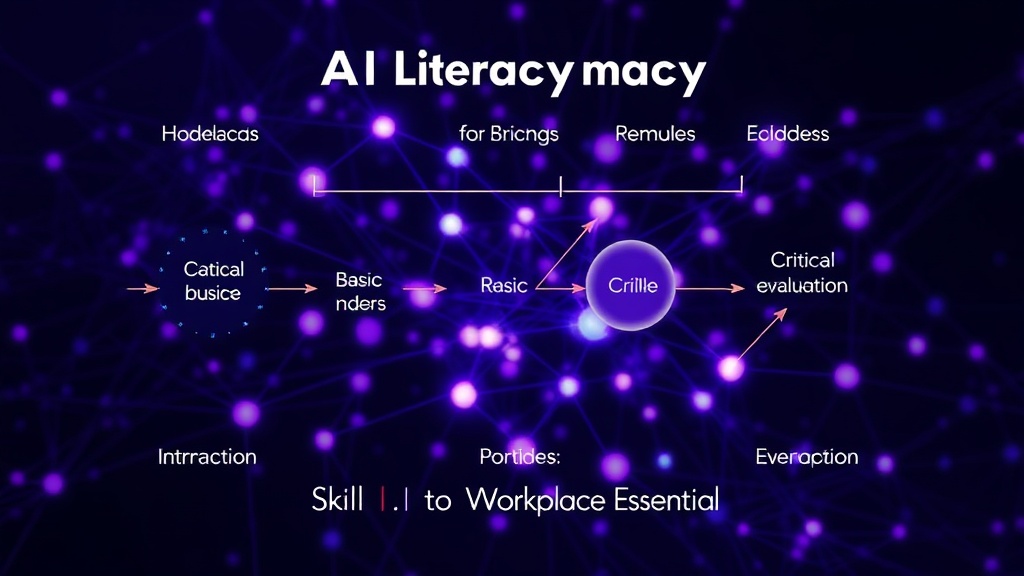 A diagram illustrating the different levels of AI literacy from basic interaction to critical evaluation.