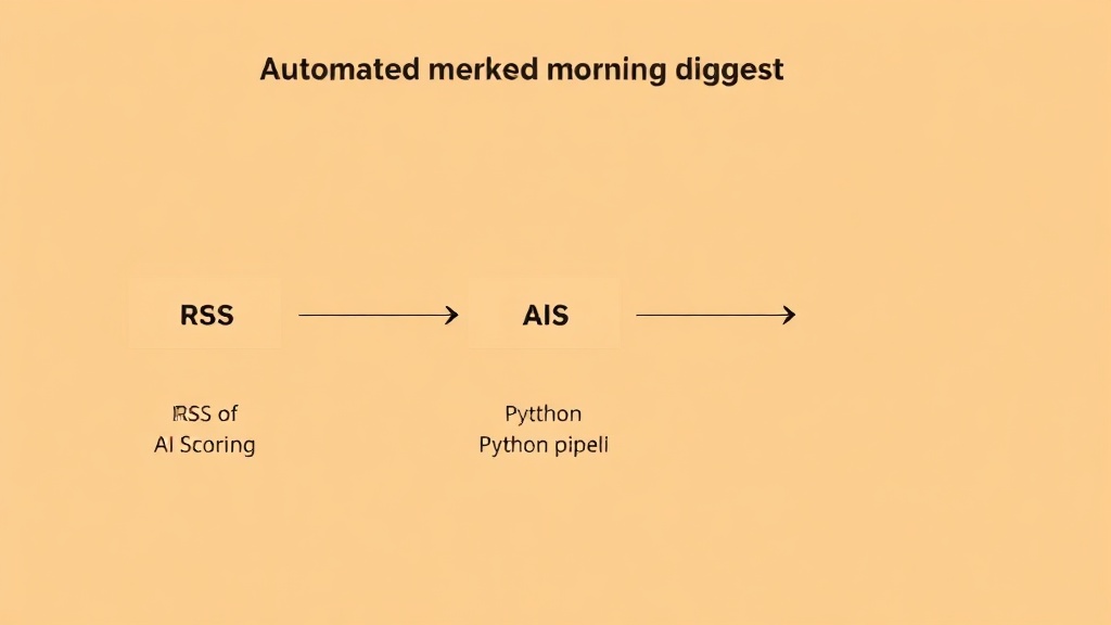 Conceptual diagram illustrating the three stages of the automated morning digest pipeline.