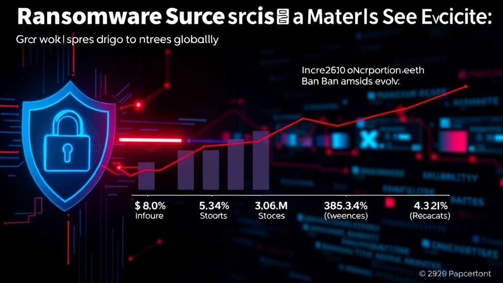 Infographic showing the increasing financial impact and frequency of ransomware attacks globally