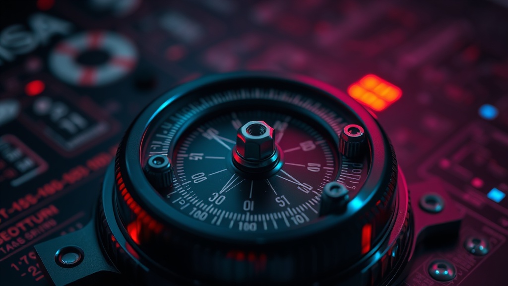 A close-up view of a magnetic compass with visible screw mounts, suggesting field modification.