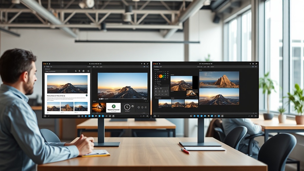 Visual representation of multiple image editing tools side-by-side