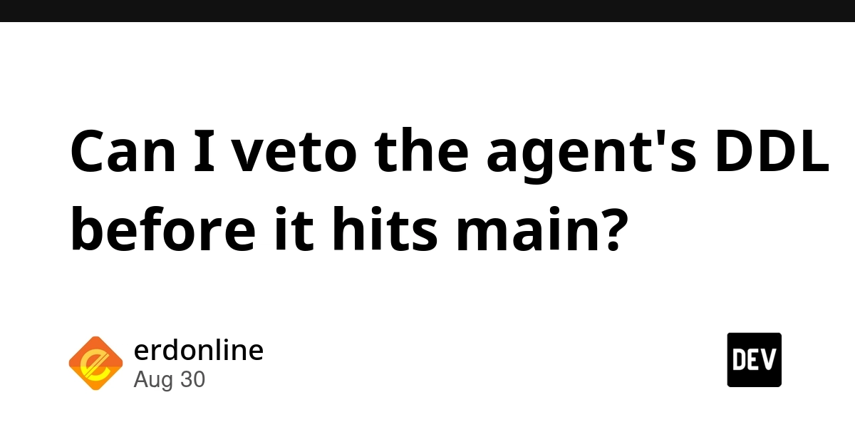 Agent-Generated DDL Poses Pre-Merge Veto Risk for DBAs