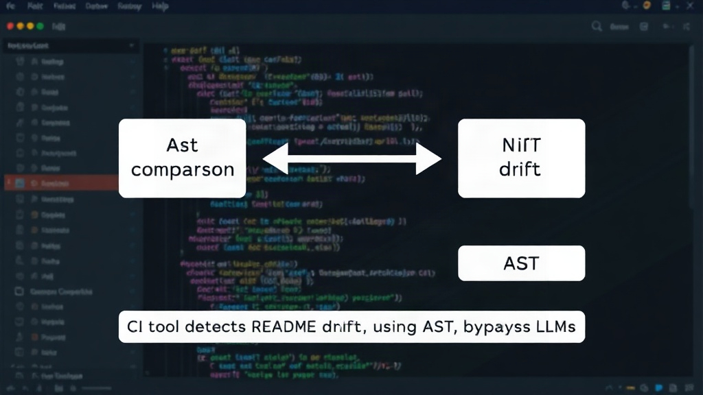 Diagram illustrating the doc-drift CLI process from Markdown to AST comparison