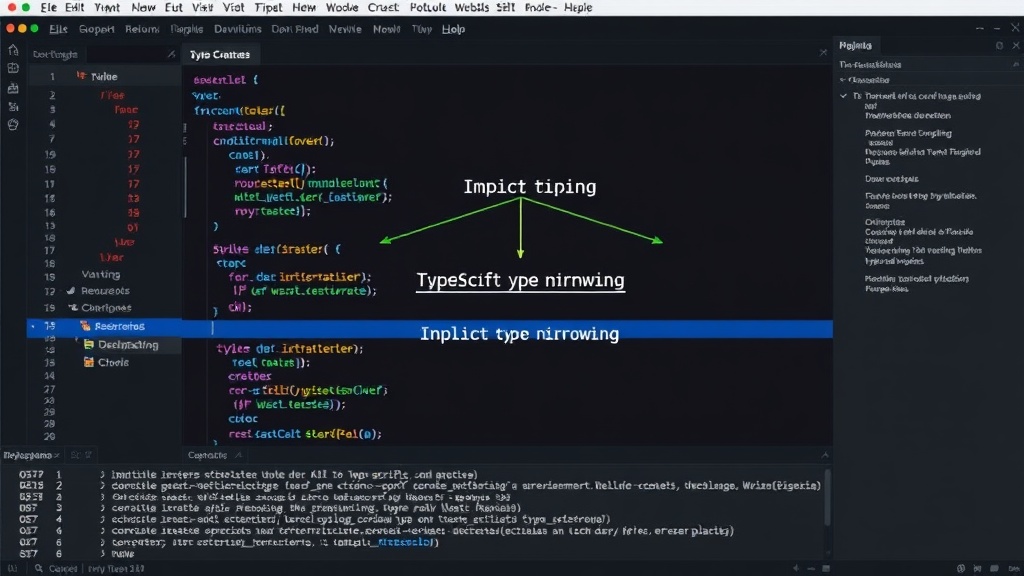 Diagram illustrating implicit type narrowing in TypeScript conditional statements