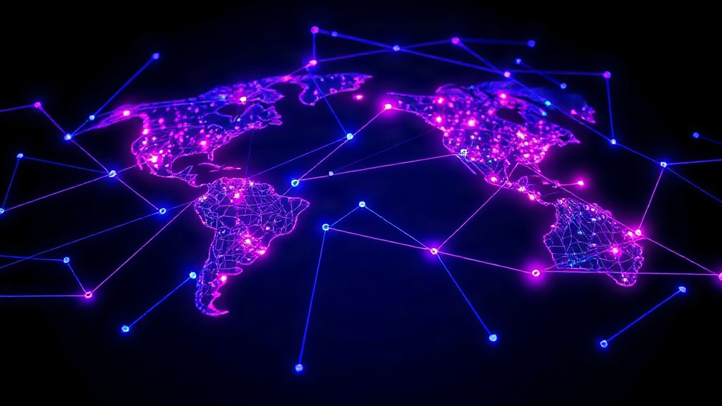 Conceptual illustration of AI analyzing flight paths and weather patterns over a map
