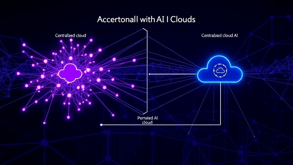 A diagram illustrating the decentralized Personal AI Cloud architecture versus centralized cloud AI